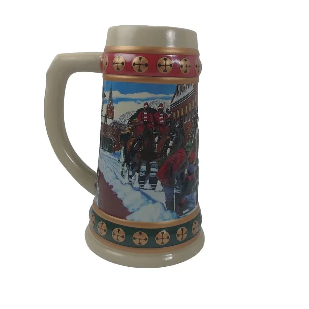 The 1994 Budweiser Holiday Stein Collection Hometown Holiday W/Box